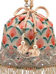 Jashn Edit Floral Print Wedding Favor Potli Set of 10 | Designer Mehendi Return Gift Bags