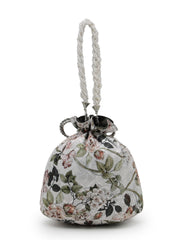 Anekaant Jashn Edit Ivory Faux Silk Floral Printed Potli