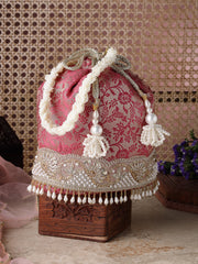 Jashn Edit Floral Jacquard Wedding Favor Potli Set of 10 | Mehendi, Haldi & Wedding Return Gifts