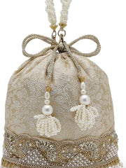 Jashn Edit Floral Jacquard Wedding Favor Potli Set of 10 | Luxury Potli Bags for Wedding Favors, Mehendi & Haldi