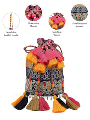 Anekaant Jashn Edit Rani Pink Faux Silk Floral Brocade Potli