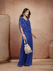 Anekaant Dewdrop Fringe Champagne Gold Velvet Beaded Potli