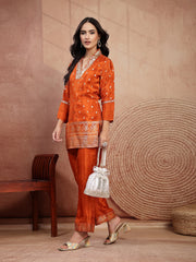Anekaant Noor Edit White Satin Floral Striped Embellished Potli