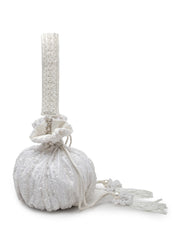 Anekaant Noor Edit Pure Ivory Satin Sequin Embellished Potli