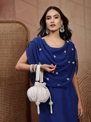 Anekaant Noor Edit Pure Ivory Satin Sequin Embellished Potli