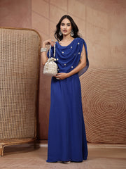Anekaant Jashn Edit Ivory Faux Silk Scallop Embellised Potli