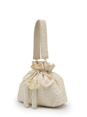 Anekaant Noor Edit Ivory Faux Silk Botanical Embroidered Potli