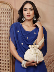 Anekaant Noor Edit Ivory Faux Silk Botanical Embroidered Potli