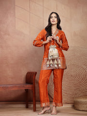 Anekaant Jashn Edit Ivory Organza Silk Watercolor Printed Potli