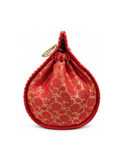 Jashn Edit Red & Gold Floral Embroidered Brocade Potli