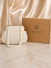 Adorn Pearl Embellished Clutch – Perfect Rakhi Gift for Sister
