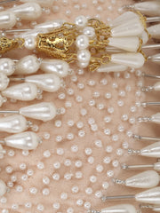 Dangle Pearl Embellished Wedding Favor Potli Set of 10 | Luxury Wedding Keepsake Gift Bags