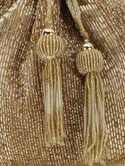 Dangle Striped Embellished Wedding Favor Potli Set of 10 | Haldi Ceremony Gift Bags