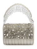 Coffer Abstract Embellished Suede Clutch