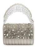 Coffer Abstract Embellished Suede Clutch