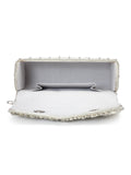 Coffer Abstract Embellished Suede Clutch