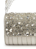 Coffer Abstract Embellished Suede Clutch