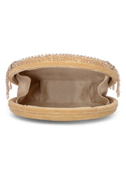 Dangle Embellished Velvet Clutch