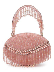 Dangle Embellished Velvet Clutch