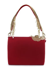 Coffer Floral Embellished Velvet Clutch