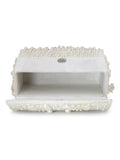 Coffer Bead Work Embellished Faux Silk Clutch