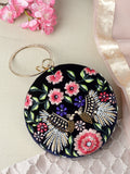 Gala Quirky Embroidered Velvet Clutch