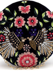 Gala Quirky Embroidered Velvet Clutch