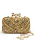 Adorn Stone Work Embellished Faux Silk Clutch