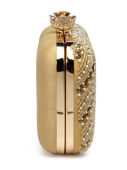Adorn Embellished Faux Silk Clutch