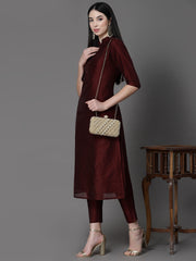 Adorn Embellished Faux Silk Clutch