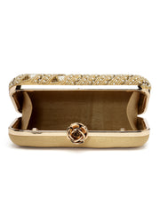 Adorn Embellished Faux Silk Clutch
