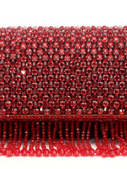 Coffer Stone Work Embellished Velvet Clutch