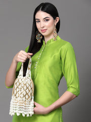 Dangle Diamond Embellished Velvet Potli
