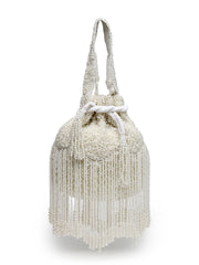 Droop Pearl Embellished Velvet Potli