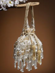 Palmette Embellished Droop Potli with signature gift box | Rakhi Gift for Sister
