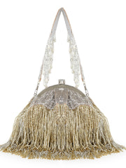 Hue Embellished Faux Silk Purse Clutch