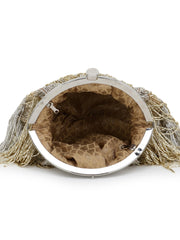 Hue Embellished Faux Silk Purse Clutch