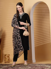 Lotus Floral Embellished Velvet Potli