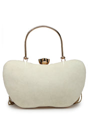 Droop Floral Embellished Velvet Clutch