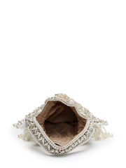 Opal Thread Velvet Embroidered Potli