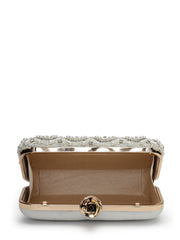 Opal Thread Faux Silk Scallop Beaded Clutch