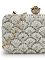 Opal Thread Scallop Beaded Clutch with signature gift box | Anniversary & Wedding Gift for Her