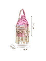 Dewdrop Fringe Velvet Beaded Potli