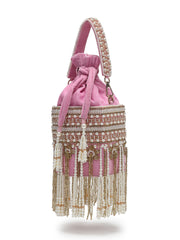 Dewdrop Fringe Velvet Beaded Potli