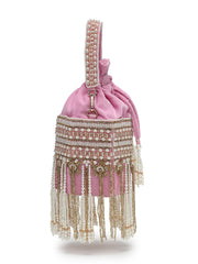 Dewdrop Fringe Velvet Beaded Potli