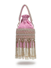 Dewdrop Fringe Velvet Beaded Potli