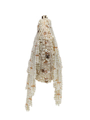 Fringe Flirt Faux Silk Clustered Beadwork Clutch