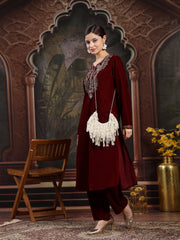 Fringe Flirt Faux Silk Clustered Beadwork Clutch