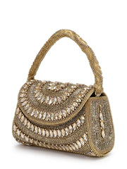 Blush & Bead Faux Silk Embellished Clutch