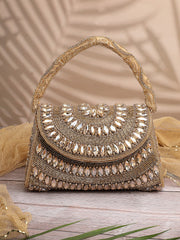 Blush & Bead Faux Silk Embellished Clutch